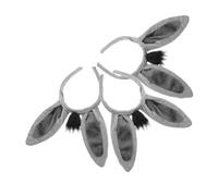 TOPPERFUN Diademas Orejas de Burro Animales, 3 Unidades, Tela Ultra, Accesorio para Mujer, Disfraz de Cosplay y Fiesta, Color Gris, Tamaño Estándar