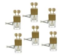 TOPPERFUN Difusor De Aceite Esencial Aromático Para Coche 8ml, Pack De 6 Botellas Bola De Fragancia y Cubierta De Madera, Ambientador Fresco Para Coche y Baño, Uso Fácil y Seguro