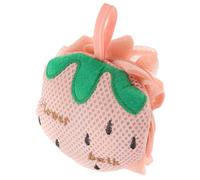 TOPPERFUN Esponja de Ducha Exfoliante de Malla para Gel de Baño Tamaño Grande Color Rosa Pastel Diseño de Fresa para Niños y Adultos Baño y Ducha
