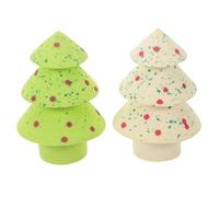 TOPPERFUN Esponja de Maquillaje Redonda con Diseño de Bola Estrellada Brillante y Expandible para Base Líquida y Polvo Navideño Decorativo con Caja Cuadrada para Regalo Festivo