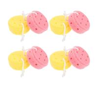 TOPPERFUN Esponjas de Baño Infantiles 8 Piezas Esponjas Exfoliantes Suaves para Bebés y Pequeños Colores Rosa y Amarillo Corporales para Ducha y Limpieza Diaria