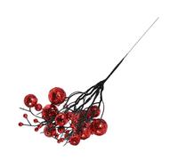 TOPPERFUN esquejes de Bayas Artificiales Forma Adornos de Navidad Acebo Tallos leña menuda selecciones de Navidad de Oro Tallo de Baya espumoso Artificial de polivinilo Rojo