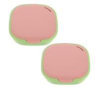 TOPPERFUN Estuche Compacto para Retenedores Invisibles 2 Piezas, Caja Portátil Delgada de Plástico con Espejo, Color Verde Rosa, Protector para Alineadores y Cuidado Bucal en Viaje