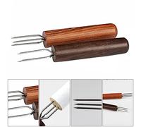 TOPPERFUN Extensor De Moxibustión 2 Piezas, Aguja De Extensión Mango De Madera De Palo Rosa y Ébano, Herramienta Segura y Portátil Para Terapia De Moxa Casa