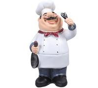 TOPPERFUN Figura De Chef De Resina Decoración De Hogar Estatua De Chef Decoración De Cocina