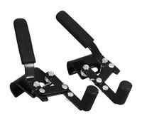 TOPPERFUN Frenos Metálicos para Silla de Ruedas, Bloqueos Manuales Doble Abrazadera, Fijación Superior Tornillos, Accesorios Antideslizantes Negros, Repuestos para Reparación y Seguridad