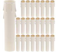 TOPPERFUN Fundas para Velas Gotas de Lágrima 24 Piezas 22X105 MM Cubiertas para Portalámparas de Candelabros Piezas de Reparación para Lámparas Eléctricas Accesorio para