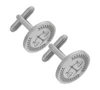 TOPPERFUN Gemelos de Acero Inoxidable Libra para Camisa, Botones de Uniforme Unisex, Accesorio de Ropa Formal Hipoalergénico, Gemelos Retro para Traje y Esmoquin, 1 Par