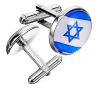 TOPPERFUN Gemelos de Camisa Hombre Israel Bandera, Gemelos Masculinos para Traje, Adorno de Manga de Camisa, 1 Par, Accesorio Formal para Negocios y Eventos