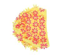 TOPPERFUN Gorro de Natación Alta Elasticidad Doble Capa de Flores en Tejido Amarillo y Protección del Cabello y Eventos Retro para Mujer para Decoración Verano