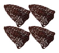 TOPPERFUN Gorro para Dormir Lavable Fijación Invisible de Poliéster 4 Piezas Tejido a Mano Color Café Ligera Red para Cabello Rizado para Uso Nocturno