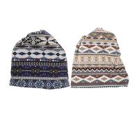 TOPPERFUN Gorros de Quimioterapia para Mujer 2 Piezas Turbantes Étnicos de Satén para Dormir, Suaves y Elásticos, Colores Azul y Caqui Estampado Floral, Sombreros para Pacientes de Cáncer