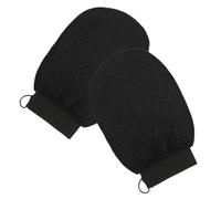 TOPPERFUN Guantes Exfoliantes para Ducha 2 Unidades Color Negro de Rayón Manoplas Corporales para Eliminar Piel Muerta Limpieza Profunda y Exfoliación Eficaz para Baño y Spa