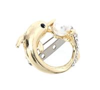 TOPPERFUN Hebilla de Bufanda Dorada Perlas y Cristales Anillo Soporte para Envolver Ropa Broche Pequeño para Sujetar Chales Pañuelos y Prendas Accesorio Elegante para Fiestas y Uso