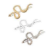 TOPPERFUN Horquillas Cabello En Forma De Serpiente 3 Piezas Tamaño Mediano Decoración Cabello Mujer Niña Tocado Único Colores Dorado, Plateado y Bronce Adecuado Para Uso Diario y Ocasiones Obsequios