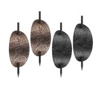 TOPPERFUN Horquillas Ovaladas Largas De Cuero Retro 4 Piezas Para Fijar El Cabello Largo Accesorio Para Peinados Elegantes y Eventos Obsequios Negro y Bronce