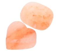 TOPPERFUN Jabón de Sal Mineral Natural 2 Piezas Forma de Corazón y Ovalada Exfoliante Corporal Suave Piedra de Masaje Artesanal para Limpieza y Cuidado Piel Diaria