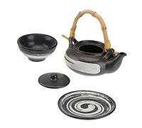 TOPPERFUN Juego de Tetera Creativa de Cerámica Retro Tetera con Taza de Diseño Compacto para Oficina y Hogar Vajilla para 1 Juego
