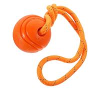 TOPPERFUN Juguete para Masticar Perros Resistente de Goma Naranja, Pelota Interactiva Portátil para Cachorros y Perros Medianos, Accesorio Multiusos para Limpieza Dental y Entretenimiento