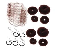 TOPPERFUN Kit Completo para Moños de Mujer con Donas para Cabello Molde Resistente para Peinados Redes Invisibles Marrones para Danza y Fiestas Accesorios para Moños Elegantes y Duraderos