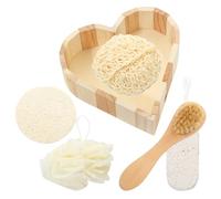 TOPPERFUN Kit de Herramientas para Limpieza Corporal con Piedra Exfoliante y Cepillo de Yute de Baño para Ducha Cómodo y Seguro para Piel Suave para Hogar y Hotel