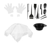 TOPPERFUN Kit de Teñido de Cabello 11 Piezas Guantes Desechables, Gorro de Ducha y Cuenco para Tinte, Accesorios para Salón y Uso en Casa, Resistentes al Calor y Antiestáticos, Suministros