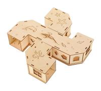 TOPPERFUN Laberinto Túnel para Hámster de Madera Natural, Casa Creativa para Mascotas Pequeñas, Juguete de Ejercicio Tubos Interconectados, Resistente a Mordeduras, Adecuado para Jaulas