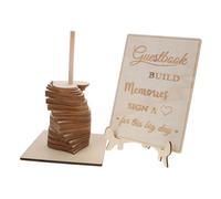 TOPPERFUN Letrero de Madera para Libro de Firmas de Boda Forma de Corazón Decoración Rústica para Recepción Alternativa Única para Mensajes de Invitados y Detalles Personalizados
