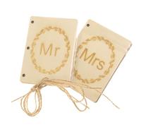 TOPPERFUN Libro de Votos Matrimoniales de Madera, Cuadernos Kraft Artesanal 2 Juegos, Cuaderno Rústico para Bodas y Regalos para Matrimonio, Accesorio para Decoración y Recuerdos del Gran