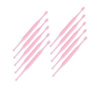 TOPPERFUN Limpiador de Cerumen Espiral de Plástico Rosa para Uso en Personas y Mascotas, Herramienta Lavable para Cuidado Personal en Viajes, Paquete de 10 Piezas