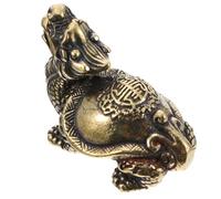 TOPPERFUN Llavero de Latón Colgante de Dragón Tortuga Sólido, Diseño Envejecido, Colgante Decorativo Creativo para Llave de Coche y Accesorio de Moda Portátil