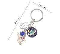 TOPPERFUN Llavero de Metal Colgante Temático Espacial de Astronauta y Planeta Adorno Decorativo para Mochila o Bolso Llavero Único para Amantes de Astronomía 1 Pieza