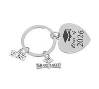 TOPPERFUN Llaveros de Graduación 2026 Acero Inoxidable Aro Colgante Llavero Inspirador para Estudiantes Obsequio de Graduación Unisex para Universidad Secundaria y Preparatoria Recuerdo