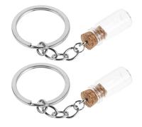 TOPPERFUN Llaveros Religiosos Vial de Vidrio y Semillas de Mostaza, Juego de 2 Piezas, Dije Pequeño Botella de Cristal, Recuerdo de Fe para Creyentes, Obsequio Navideño Espiritual para