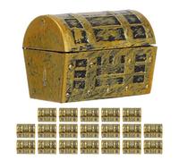 TOPPERFUN Mini Caja de Cofre del Tesoro Dorado de Plástico Realista para Decoración de Mini Acuarios y Fiestas, Accesorios Versátiles 20 Piezas para Bodas y Eventos