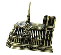 TOPPERFUN Modelo Vintage De Edificio Famoso De Aleación Decoración Artística para Hogar y Oficina Adorno Decorativo para Escritorio Metálica Catedral De Notre-Dame De París para Estilizar Es