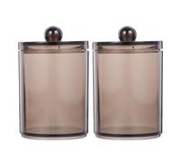 TOPPERFUN Organizador de Baño 2 Unidades Caja Dispensadora para Hisopos de Algodón Transparente Negra con Tapa, Contenedor Multiusos para Almacenamiento en Tocador y Encimera de Baño