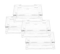 TOPPERFUN Paleta De Sombras De Ojos Vacía Cuadrada 4 Piezas Tamaño Mini Plástica Resistente Para Viaje y Maquillaje Portátil Estuche De Colorete Vacío