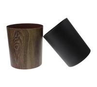 TOPPERFUN Papelera Redonda Imitación Madera 8l Grande Capacidad, Plástico Resistente, Diseño Vintage para Cocina, Baño y Oficina, Bote de Basura Multifuncional Hogar y Hotel
