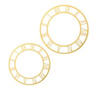 TOPPERFUN Pegatinas de Pared Espejo Acrílico 2 Pcs Números Romanos Dorados Reloj Adhesivo Redondo 25 CM y 30 CM Decoración para Entrada Sala y Oficina