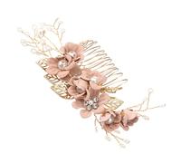 TOPPERFUN Peine de Aleación con Cristales Rosa para Novia Accesorio Delicado para Boda y Despedida de Soltera Complemento Brillante para Damas de Honor y Fiestas Especiales