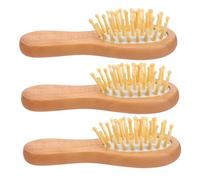 TOPPERFUN Peine de Madera Mini Portátil con Almohadilla de Aire Blanca Peine Multifuncional para Masaje Capilar y Distribución Uniforme de Aceites Apto para Tipo de Cabello