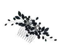 TOPPERFUN Peineta de Cristal Negra para Novia Gemas de Imitación Accesorio de Boda Delicado para Recogidos Pasador de Peine de Novia para Decoración y Tocado Nupcial Elegante