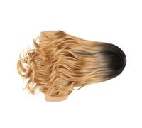 TOPPERFUN Peluca Mujer Degradado Negro Rubio Rizado Media Parte Estilo Realista Accesorio para Cabello Transpirable y