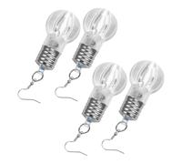 TOPPERFUN Pendientes Colgantes De Fiesta Forma De Bombilla, Plástico y Resina, Luminiscentes Multicolor, Para Mujer, Decoración De Orejas En Discotecas y Eventos Nocturnos, 2 Pares, Redondos