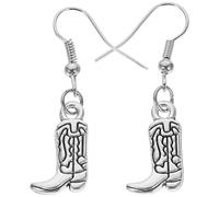 TOPPERFUN Pendientes de Mujer Estilo Occidental Forma de Bota en Aleación Plateada, Decoración Elegante y Cómoda para Uso Diario y Ocasiones Obsequios