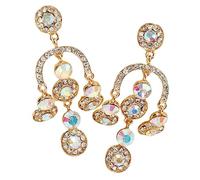 TOPPERFUN Pendientes Estilo Palacio Colgantes de Araña para Mujer Pendientes Largos Gemas de Imitación Brillantes para Boda y Escenario Formal