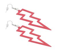 TOPPERFUN Pendientes Estilo Punk Fluorescentes de Resina Hueca en Forma de Rayo Rojo 1 Par de Pendientes Creativos y Accesorios de Moda para Fiestas y Uso Diario