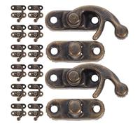 TOPPERFUN Pestillo de Gancho Derecho de Bronce Antiguo 23x26 Mm para Caja y Armario, Juego de 20 Piezas, Herrajes Pequeños para Joyeros y Cerradura Decorativa Retro para Gabinetes