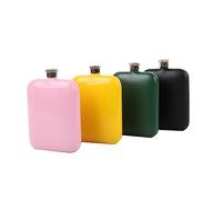 TOPPERFUN Petaca De Acero Inoxidable Con Tapa Plana Portátil y Prueba De Fugas Frasco Cuadrado Para Whisky Para Senderismo Viajes y Uso Exterior Diseño Compacto Para Hombre y Mujer Color